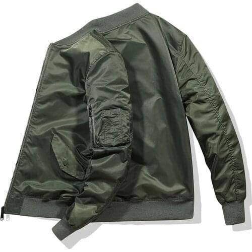 Anyvearon 2021 New Autumn Mens Jackets Solid Color Pilot Jacket for Man Windproof Men Bomber Jackets O-Neck Brand Male Clothing