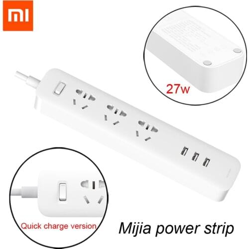 NEW Mijia power strip fast charging version 27W, USB socket, overload protection, new national standard combination socket
