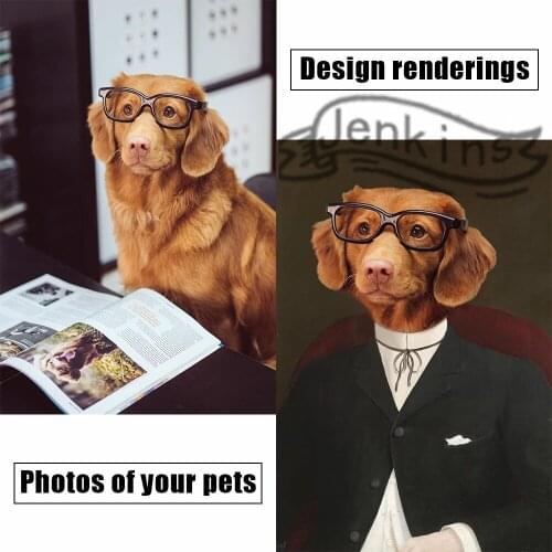 Custom Poster Funny Animal Dog Nordic Style Waterproof Ink Print Art Painting Modern Living Room Bedroom Wall Sticker decor