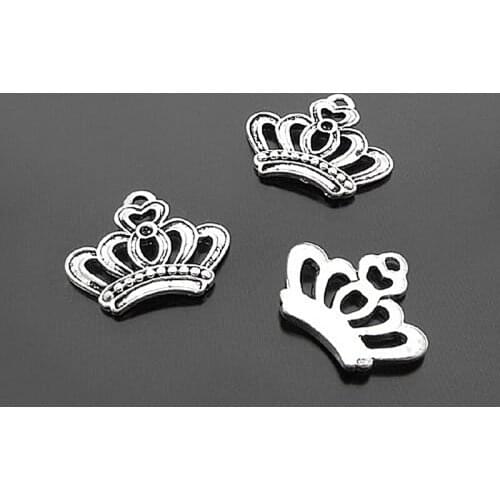 20PCS 22x16MM 18x22MM Antique Silver Zinc Alloy Crown Charms Pendants Jewelry Making Supplies Diy Findings Accessories
