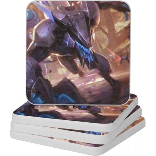 Project Warwick Splash Art League Of Legends Diatomite Square Round Coaster Non Slip Cup Bonsai Mat Soap Pad Diameter 10cm