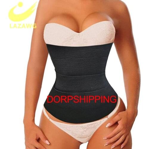 LAZAWG Women Slimming Waist Strap Shapewear Waist Trainer Body Shaper Corset Stretch Bands Tummy Control Belt Cinchers Plus Size