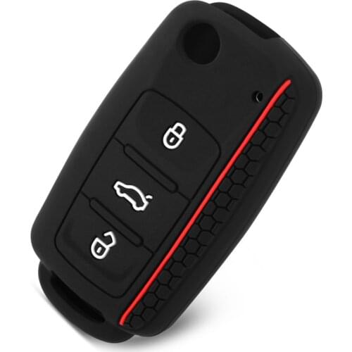 Silicone Car Key Cover Case for VW golf for Skoda Yeti Superb Rapid Octavia for SEAT leon ibiza 3 button remote key shell case