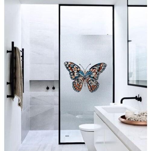Cute animal butterfly glue-free electrostatic glass film sticker window grille sticker toilet bathroom opaque privacy window fil
