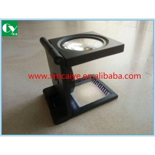 Foldable Scale Magnifier LED Illumination Light Printing 10x Magnification Lupa Optical Lenses Magnifying Glass