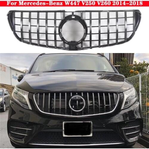 Car styling Middle grille for Mercedes-Benz Vito V-Class W447 V260 V250 2015-2021 ABS plastic Diamond GT front bumper grille