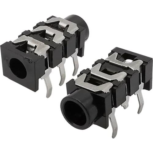 PJ313 3.5mm Headphone Audio Socket PJ-313 3.5mm 5Pin Female Jack Stereo Earphone Audio Connector Black