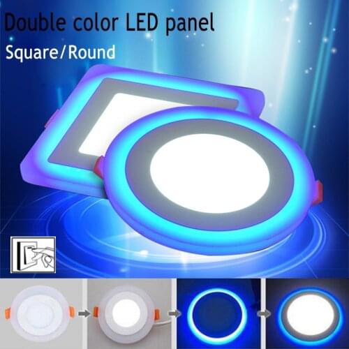 Ultra-thin LED Ceiling Light AC100-265V 3W 4W 6W 12W LED Downlight Round Square Two-color Panel Light Bedroom Ceiling Light