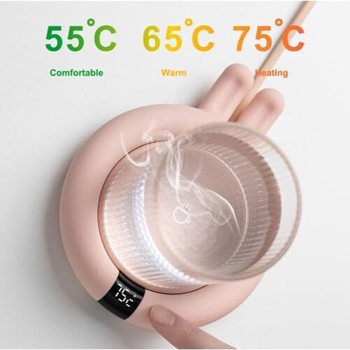 Uareliffe Smart Touch Heating Coasters Adjustment 3 Gear Constant Temperature Cup Warmer Heating Mat Pad Fast Heater Heating Cup