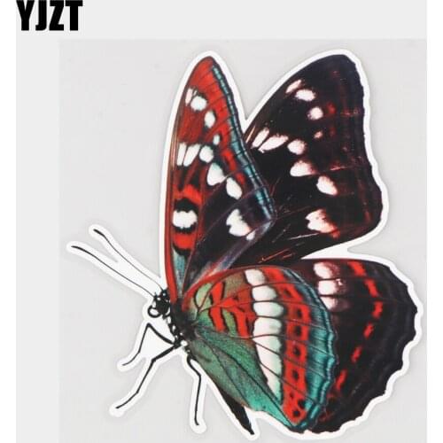 YJZT 13.5×14.7CM Natural Beauty Beautiful Butterfly Window Door Car Sticker Decoration Accessories 21A-0177
