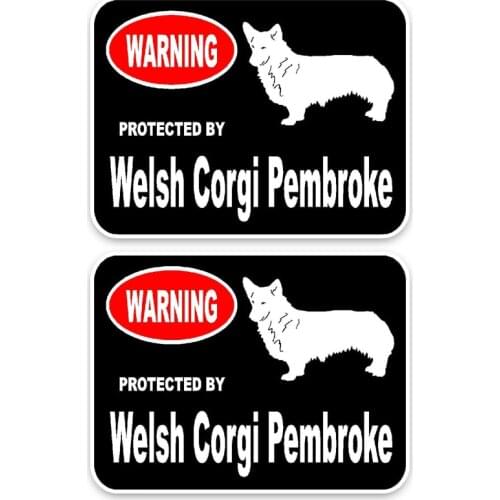YJZT 15*11.4CM 2X Welsh Corgi Pembroke Dog Hipster Cartoon Animal PVC Car Sticker C1-4572