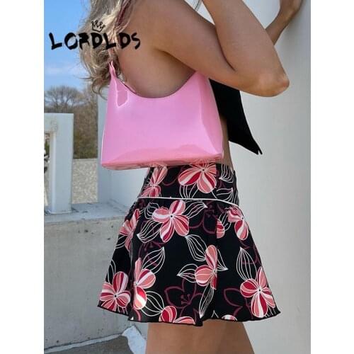 LORDLDS Women Black Floral Print Pleated Skirts Summer Low Waist Sexy A Line Mini Short Skirts Y2k Korean Fashion Clothing