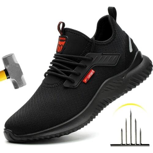 Safety Work Shoes Men Anti-Smashing Indestructible Steel Toe Cap Puncture-Proof Boots Lightweight Male Sofe Women Cosy Sneakers