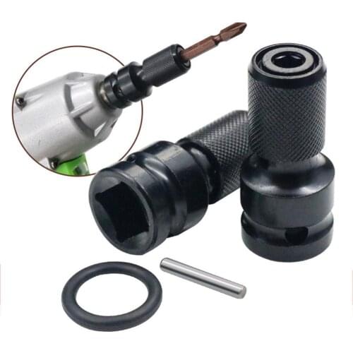 1/2inch Drive to 1/4inch Hexagon Shank Chuck Air Power Wrench Converter Adapter