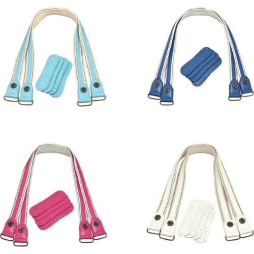 1Pair Leather Bag Handles Leather+ Fabric Shoulder Bag Strap DIY Handbag Belt Durable Handle for Women Girl Handbags Accessories