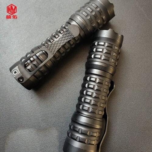 1PCS EDC Titanium Alloy Strong Light Flashlight LED Pocket Light Outdoor Cool White Outdoor With Battery Charger
