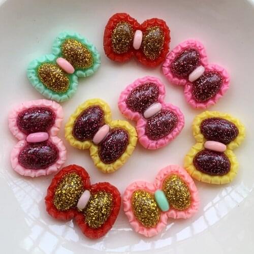 12PCS 16*22MM Lovely flower-shaped flat back resin DIY scrapbook handmade decorative hairpins, wedding accessories, etc