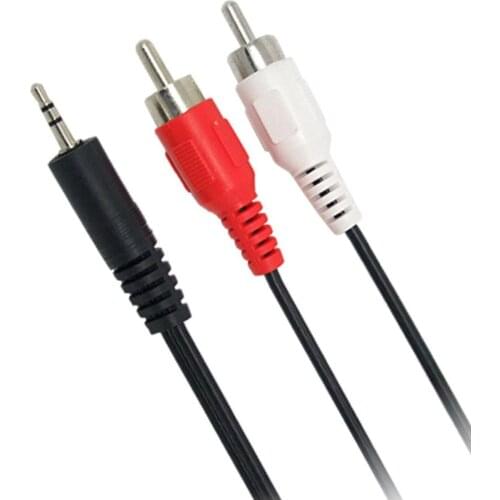3.5mm Headphones Plug Jack to 2 x RCA AV Audio Cable