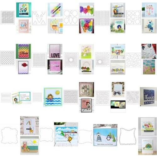 6*6 inch Plastic Stencil Irregular Geometry Sunshine Clouds Corrugated Wave Border Banner Background DIY Scrapbooking 2021 #1