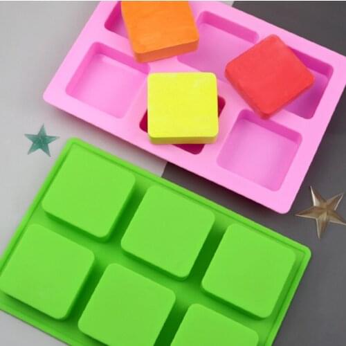 6 Cavity Square Silicone Cake Mold, Silicone Mooncake Mold, Silicone Cake Mold, Handmade Soap Mold, DIY Baking