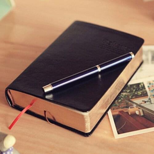 12x17cm 240 Sheets Black Cover Bible Book Scripture Photo Album Baby Diary Notebook 5cm Thick believe Golden Rim White Paper