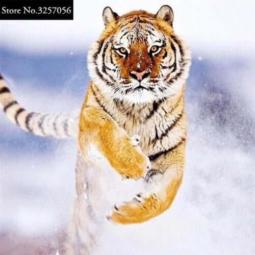 Diamond Embroidery 5D Diy Diamond Painting Cross Stitch Tiger Round Drill Crystal Mosaic Animal Home Decoration Hobbies Crafts