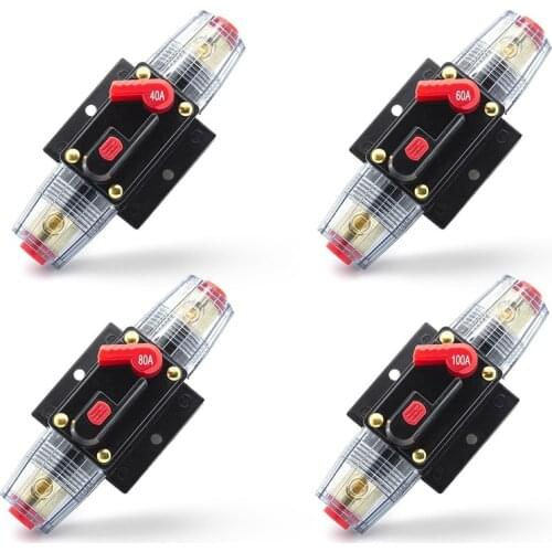 Car Automatic Switch 40A/60A/80A/100A 12V 24V Optional Car Automatic Fuse Switch Amplifier Refit Fuse Adapter Auto Parts