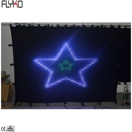 Seamless zipper connection P35mm 2x3m led display light led video curtain full color