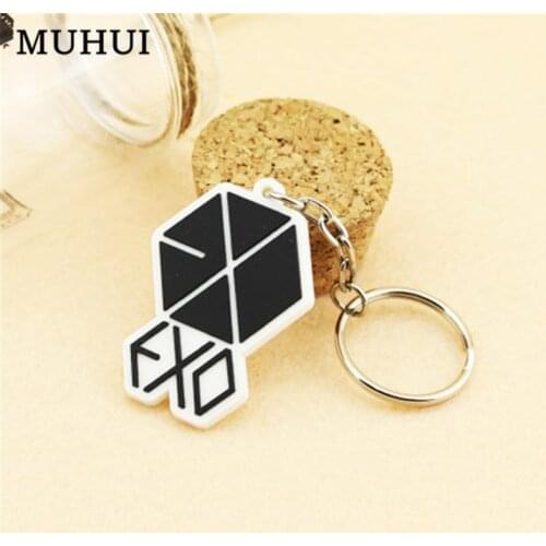 Kpop EXO LOGO Silicone Key Chain Women Bag Car Keychain Friends Gift Key Holder Jewelry Chaveiro Llaveros