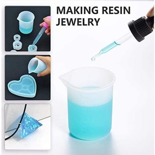 Mixing Cup,12 Pcs Silicone Measuring Cups Mixing Cup Divided Cups UV Epoxy Resin Tools Kit