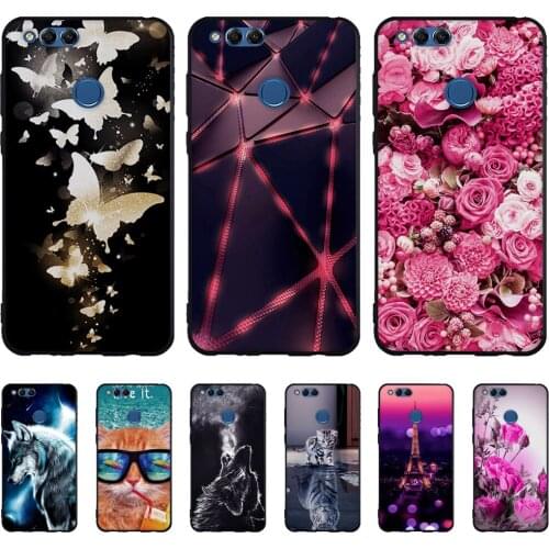 Phone Case For Huawei Honor 7X L21 L22 L24 AL10 TL10 Soft Silicone Cover For Huawei Honor 7x Back Painted Print TPU Shells Bags