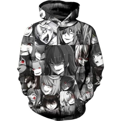 SOSHIRL Black Cat Devil Anime Hoodie Cool Do You What Your Face Hoodies Punk Sweatshirt Winter Pullover Unisex Hiphop Streetwear
