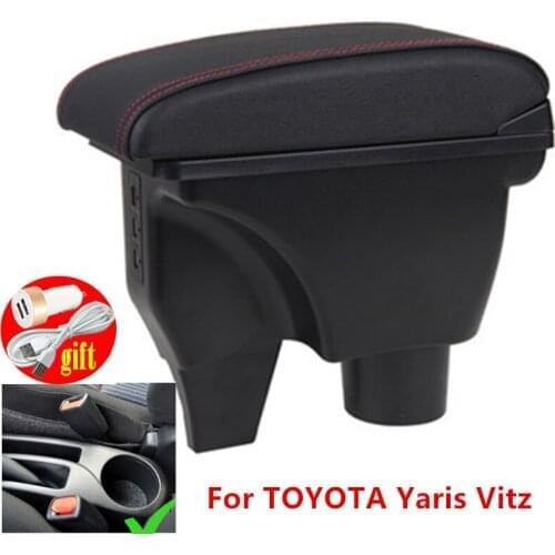 For TOYOTA Yaris armrest For TOYOTA Yaris Vitz Car armrest box car accessories central storage box Retrofit parts with USB