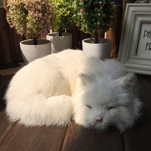 1pcs Simulation cat animal model true leather hair crafts kitten home decoration photography props