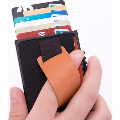 Bisi Goro Men Brand RFID PU Leather Wallet Credit Bank Card Aluminum Alloy Wallet Short Slim Women Purse Gift For Men