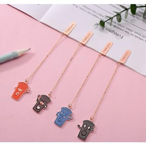 Metal Bookmarks Trash Can Creative Classical exquisite Mini Metal Art Pattern Bookmark Page Folder Office School Supplies Marker