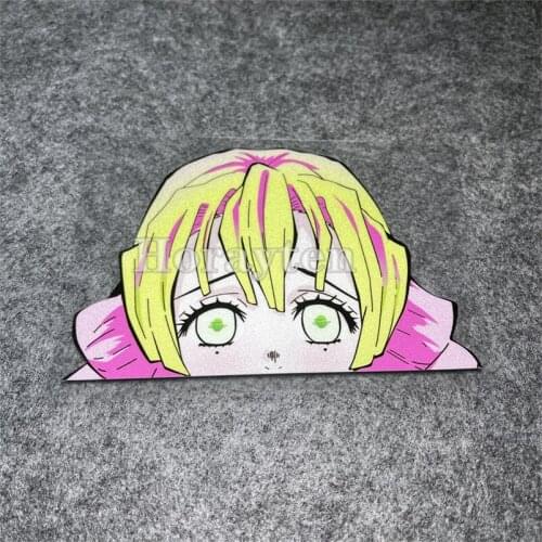 Car Decals Stickers for Demon Slayer Peeker Anime Cute Lovely Girl Motor Bike Laptop Trucks Motorcycle Laptop Grephics Vinyl