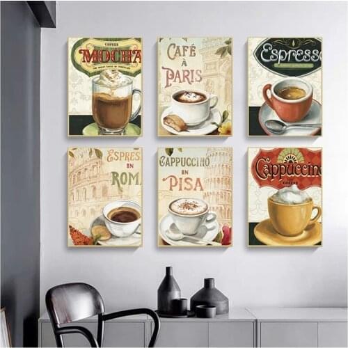 Coffee Poster Coffee Shop Kitchen Decoration Home Restaurant Bar Canvas Painting Posters Print Wall Art Picture For Living Room