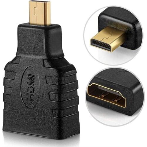 Gold-plated Micro HDMI Adapter 1080P Micro HDMI Male to HDMI Female Converter Type D to A HDMI Adapter for PS4 Camera HDTV HDMI