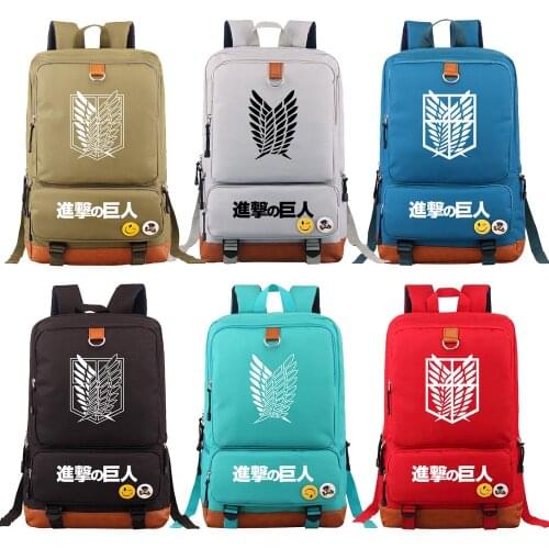 Christmas Cartoon Anime Wings Attack On Titan Boy Girl Book School Bag Women Bagpack Teenagers Schoolbags Men Student Backpack