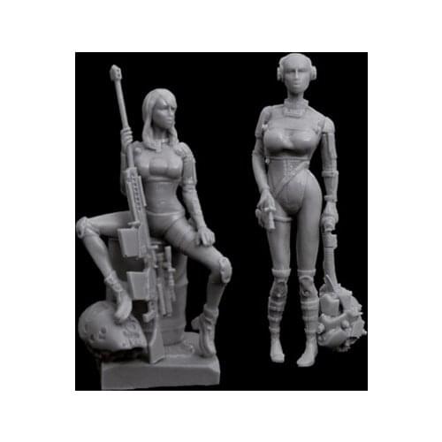 1/35 scale Sci-Fi Sexy Female Hunter 2 people Resin Model Kit figure Free Shipping
