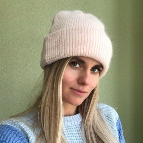 Rabbit Hair Cap Winter skullies Hat fashion warm beanies hats casual women solid adult rabbit caps cover head