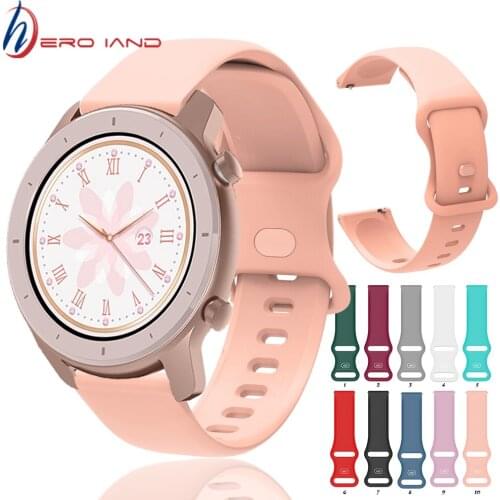 Silicone Bracelet for Amazfit GTR 42mm/47mm/GTS/2/2e/GTS2 Mini/GTR2/2e/stratos 2/3 20mm/22mm Sport Watch band Amazfit bip strap