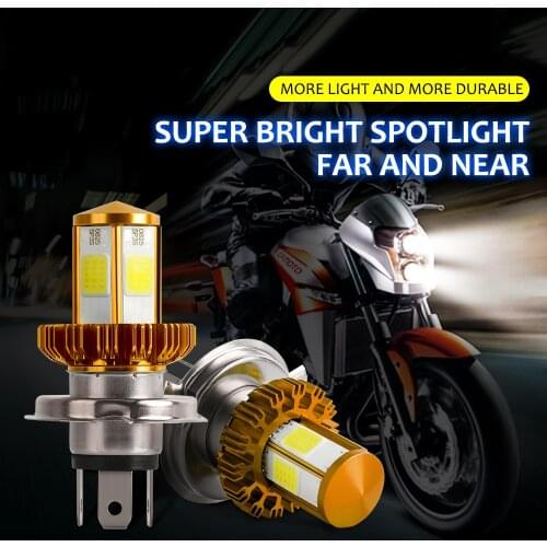 Motorcycle LED Headlight H4 BA20D 12V 60W Super Bright LED Headlamp Bulb White Hi/Lo Lamp Scooter Accessories Car Fog Bulb 6500K