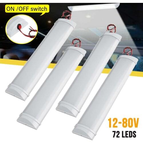 1/2/4Pcs Car Interior Light Strip Bar LED Lamp Truck ON/OFF Switch for Van Lorry Truck Camper Caravan Camping Boat kitchen