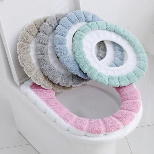 Thicken toilet pad Nordic sandwich winter household cushion waterproof four seasons universal