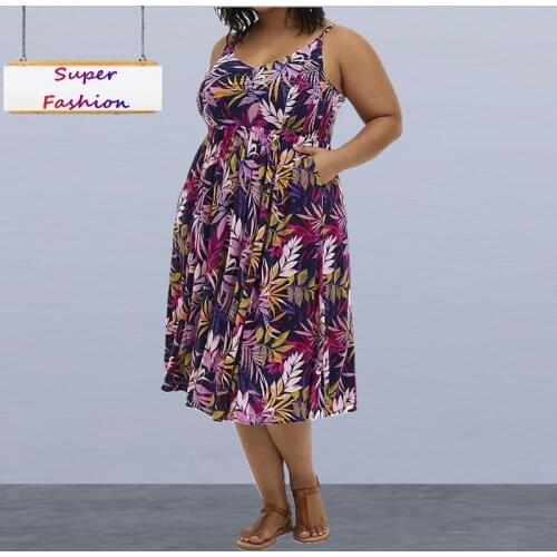 XL-5XL 2021 summer plus size dress women clothing fashion printing halter sleeveless long dresses Wholesale Dropshipping