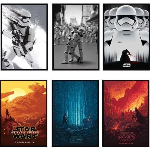 Star Wars 7 The Force Awakens Sci-Fi Blockbuster Movie Poster Decorative Painting Bar Study Bedroom Bedroom Canvas Painting
