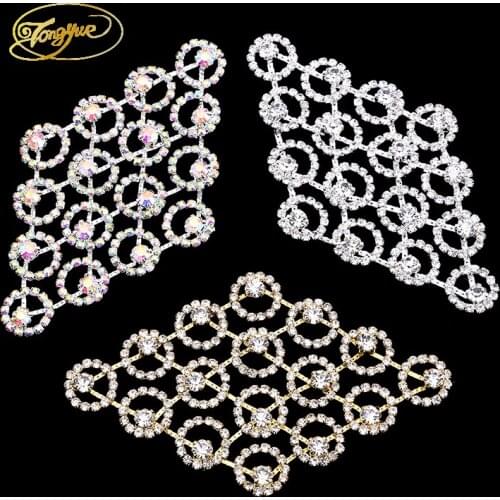 10.7*6.7cm Three new colour Zircon Alloy Rhinestone DIY Sewing Applique Wedding Dress Decoration Crafts