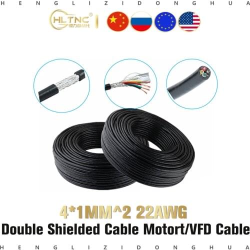 10 meter UL2464 4c 4 core 22awg / 4x1mm^2 double shielded cable of stepper motor engine and vfd spindle for cnc engraving router